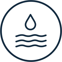 pictograma de una gota para simbolizar un uso moderado de agua